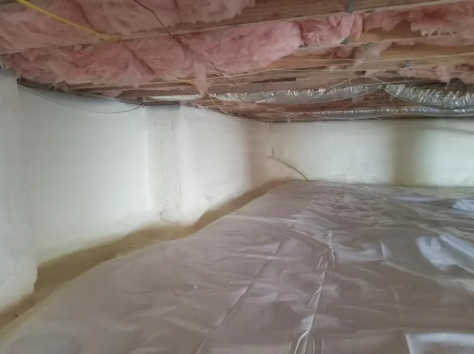 Crawl space encapsulation with closed-cell spray foam for Attic Insulation in Skidaway Island